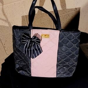 Betsey Johnson Pink and Black Tote